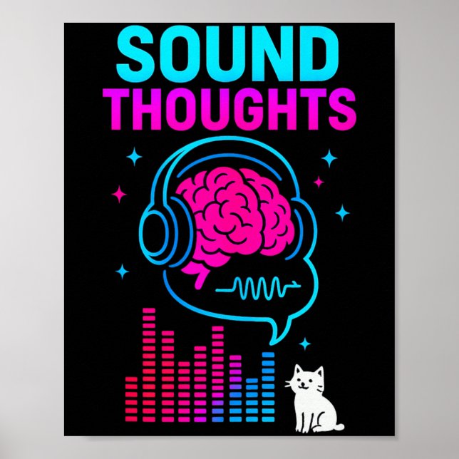 Poster Sound Thoughts Stoic Philosophy Minimalist Slogan  (Frente)