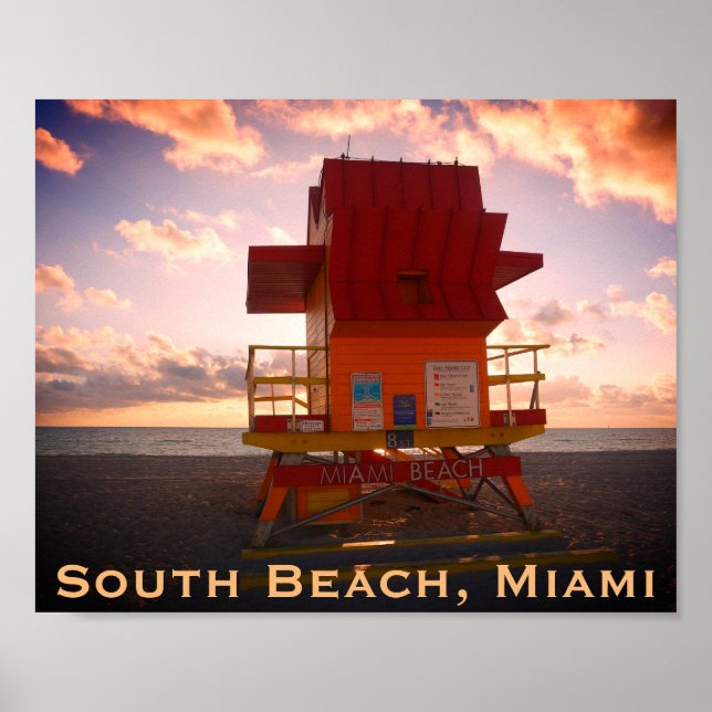Poster South Beach, Miami Lifeguard Stand (Resgate do Oce (Frente)