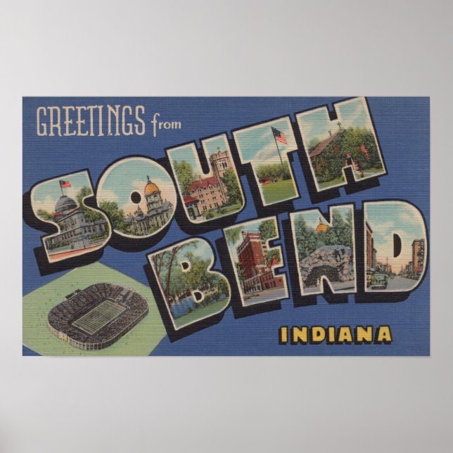Póster South Bend, Indiana - Grandes Cenas de Letra (Frente)