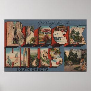 Póster South Dakota - Black Hills - Monte Rushmore