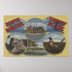 Póster South Dakota - variedade de maravilha cénico