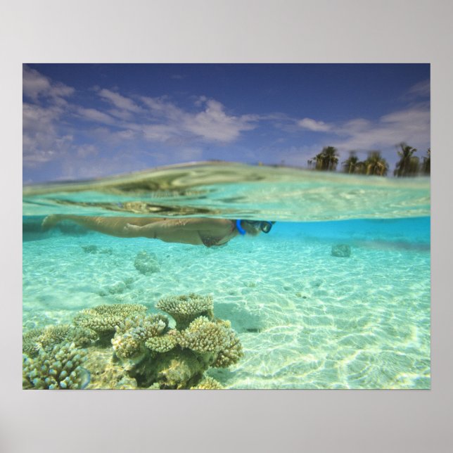 Póster South Huvadhoo Atoll, Maldivas do Sul, Índia (Frente)