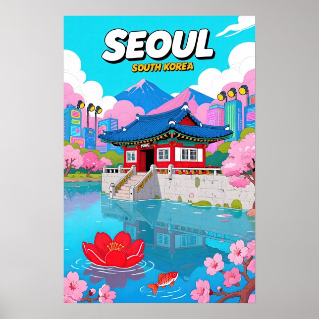 Poster South Korea Travel   Pop Art (Frente)