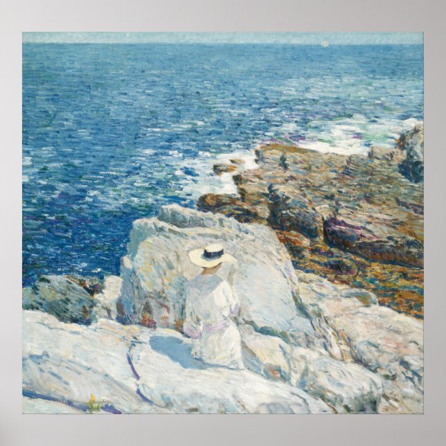 Poster South Ledges, Appledore, por Childe Hassam (Frente)