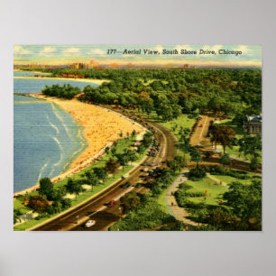 Poster South Shore Drive, Chicago, Vintage