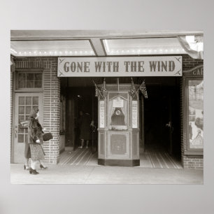 Poster Southern Movie House, 1940. Vintage Photo