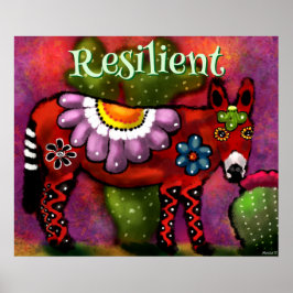 Poster Southwest Talavera-Style Donkey Personalized