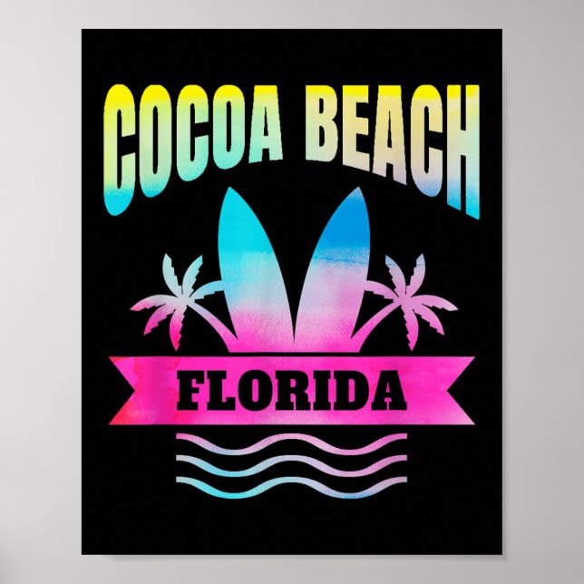 Poster Souvenir da Flórida de Ccoa Beach (Frente)