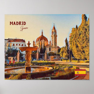 Poster Souvenir paisagem da Espanha de Madrid