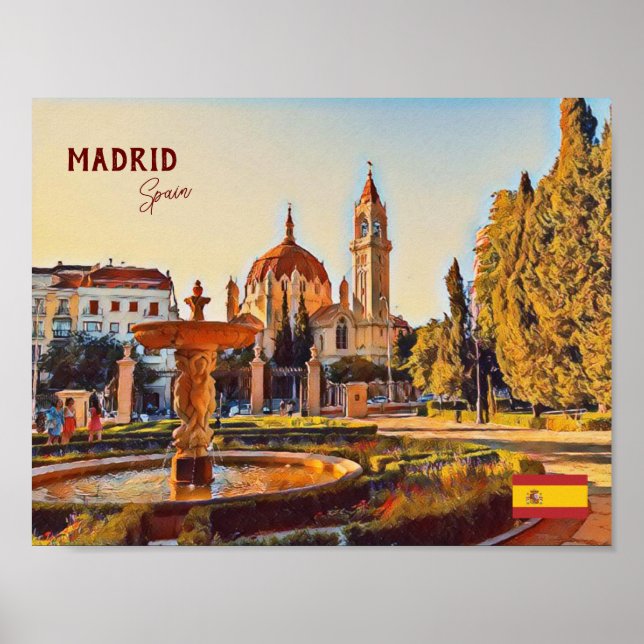 Poster Souvenir paisagem da Espanha de Madrid (Frente)