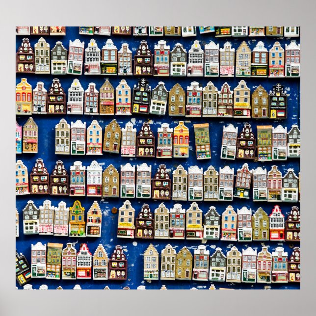 Poster Souvenirs holandesas, cena da rua de Amsterdã. (Frente)