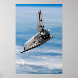 Poster Soviet Buran Shuttle Over the Planet Earth
