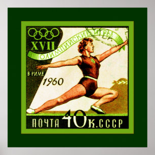 Póster Soviet Union ~ USSR ~ CCCP ~ Postage Stamp