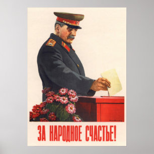 Poster soviético da propaganda de Josef Stalin