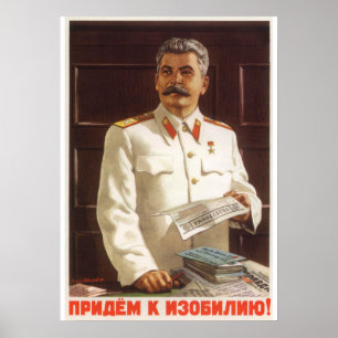 Poster soviético da propaganda de Josef Stalin
