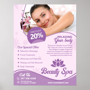 Poster Spa Rosa, Centro de Bem-Estar, Salão de Beleza