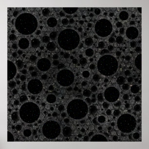Poster Space Bubble Spots - Glitter Black