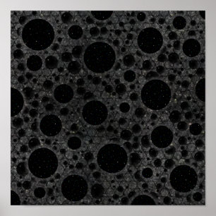 Poster Space Bubble Spots - Glitter Black