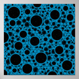 Poster Space Bubble Spots - Sky Blue