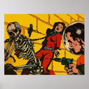 Poster Space Horror - Vintage Science Fiction Comic Art