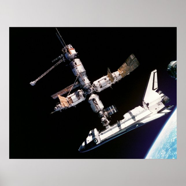 Poster Space Shuttle Atlantis e ISS (Frente)