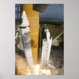 Póster Space Shuttle Atlantis levanta em 19