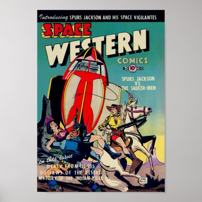 Poster 'Space Western' a partir da arte em quadrinhos na  (Frente)