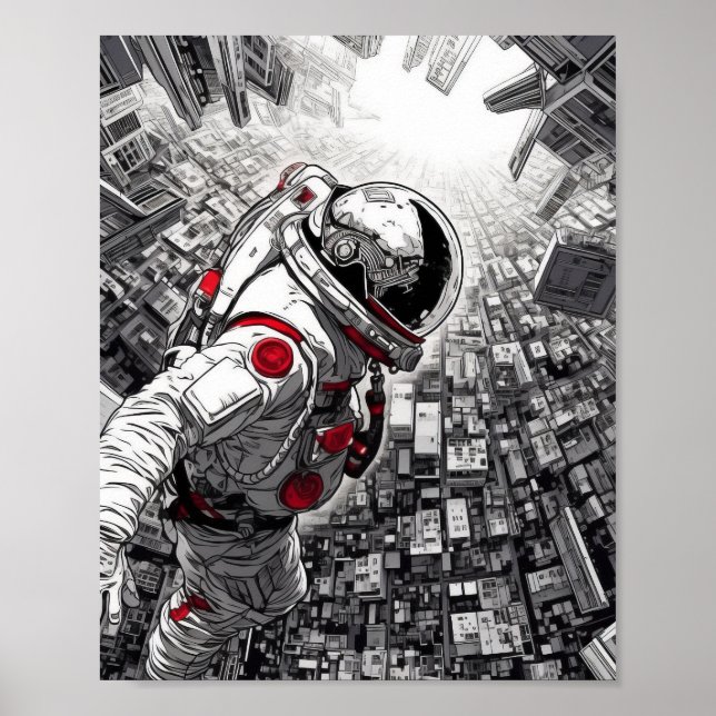 Poster Space World Aerial Shot - Shohei Otomo Style Poste (Frente)