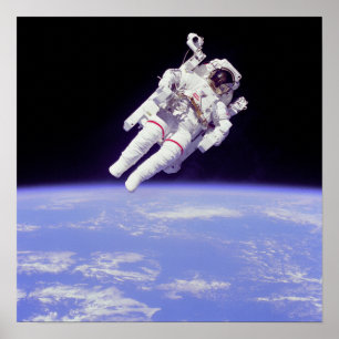 Poster Spacewalk icónico sobre a terra