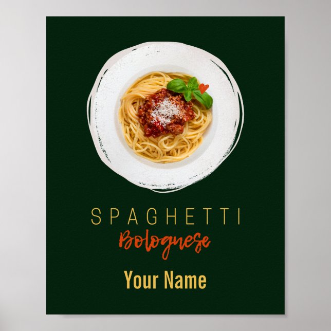 Poster Spaghetti bolognese macarrão-macarrão (Frente)