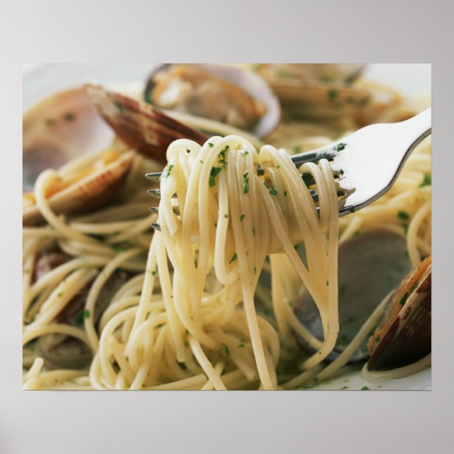 Poster Spaghetti Vongole Bianco (Frente)