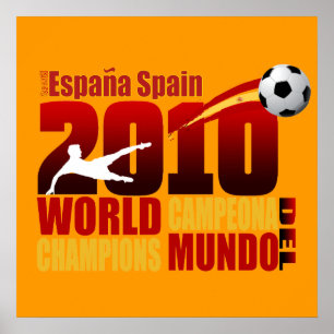 Póster Spain World Champions 2010 España Campeona Del Mun
