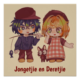 Póster Spakenburgs jongetje en meisje chibi