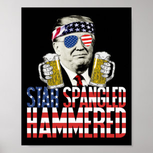 Poster Spangled Hammered Presidente Donald Trump Beer Lov
