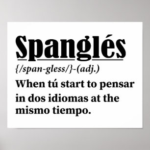 Poster Spanglés Funny Definição Bilíngue