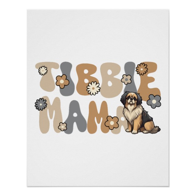 Póster Spaniel Tibetano Tibbie Mama Groovy (Frente)
