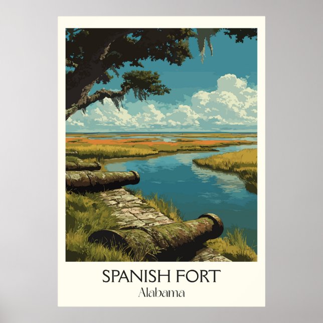 Poster Spanish Fort Alabama Wetlands (Frente)