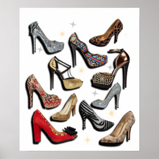 Poster Sparkle de colagem de Calçado alto