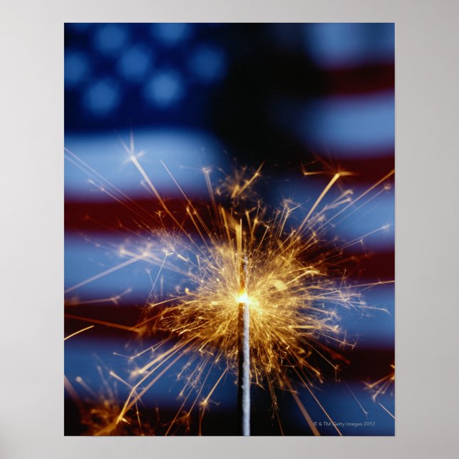Poster Sparkler com bandeira americana (Frente)