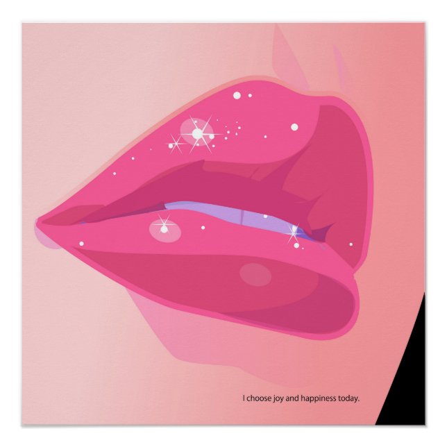 Póster Sparkling Pink Lips (Frente)