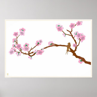 Poster Sparrow na Árvore