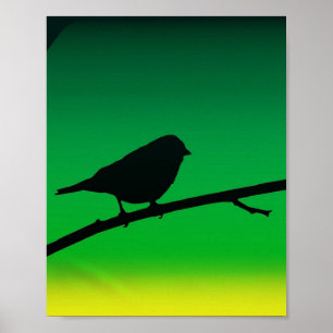 Poster Sparrow Silhouette On Limonene
