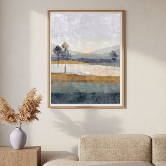 Poster Sparse Trees Horizon Minimal Abstract Landscape (Criador carregado)