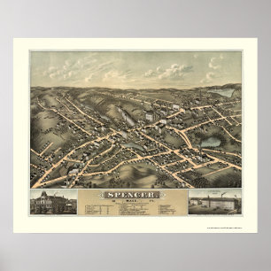Póster Spencer, mapa panorâmico das MÃES - 1877