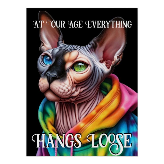 Póster Sphynx Cat Hangs Loose Birthday (Frente)