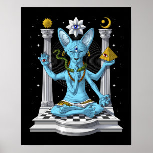 Poster Sphynx Cat Shiva Psychedelic