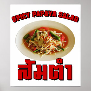 Poster Spicy Papaya Salad [Som Tam] ... Comida tailandesa