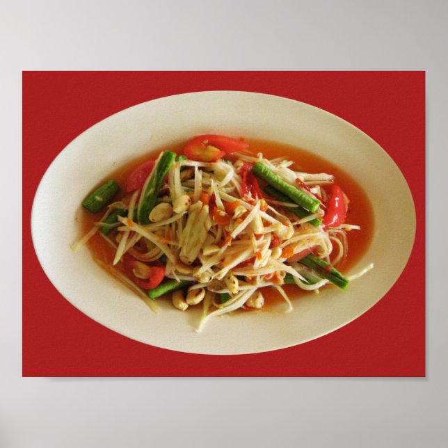 Poster Spicy Papaya Salad [Som Tam] ... Comida tailandesa (Frente)