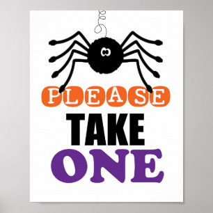 Poster Spider Halloween Por Favor Pegue Um