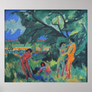 Póster Spielende nackte Menschen